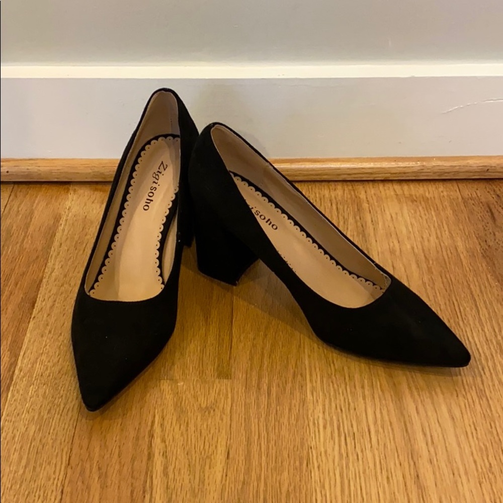 Black Thick High Heels